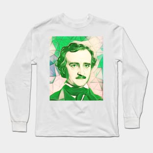 Edgar Allan Poe Green Portrait | Edgar Allan Poe Artwork 7 Long Sleeve T-Shirt